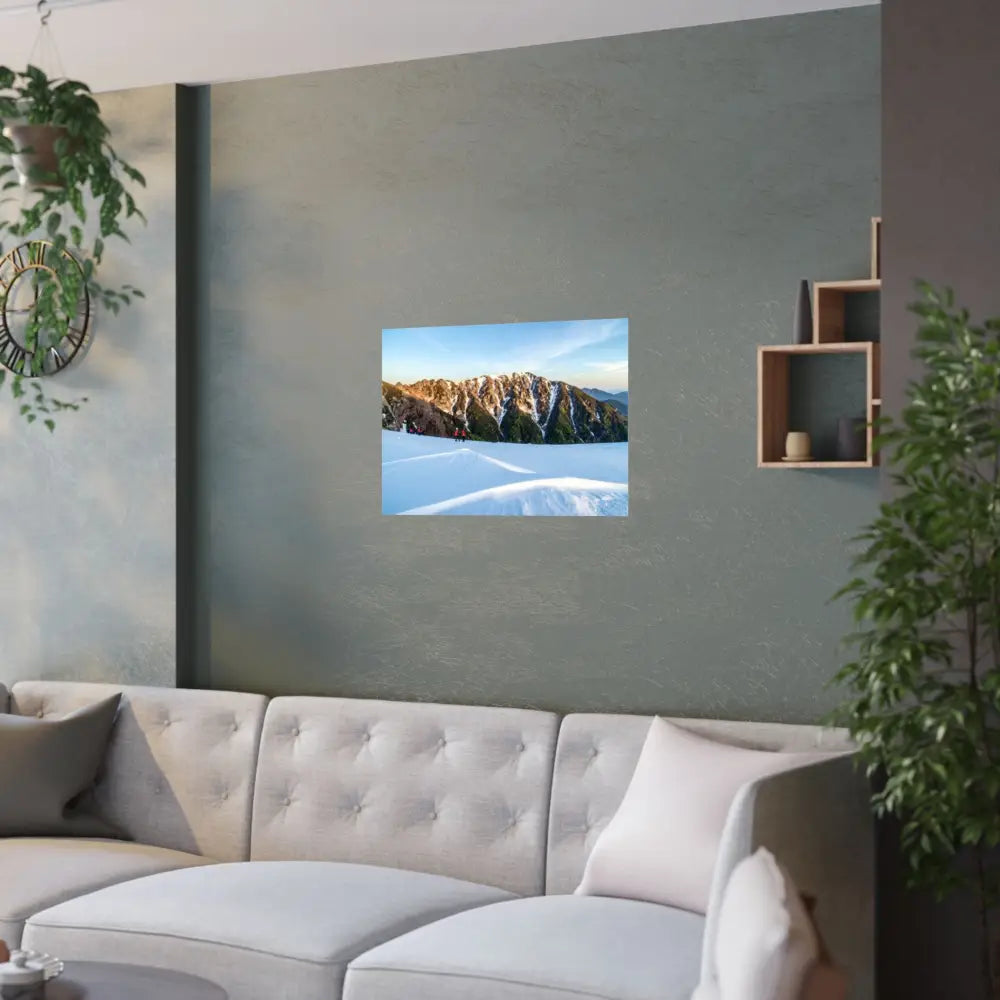 Alpine Solitude: Winter Mountain Wilderness Pristine Snow Landscape Poster Poster