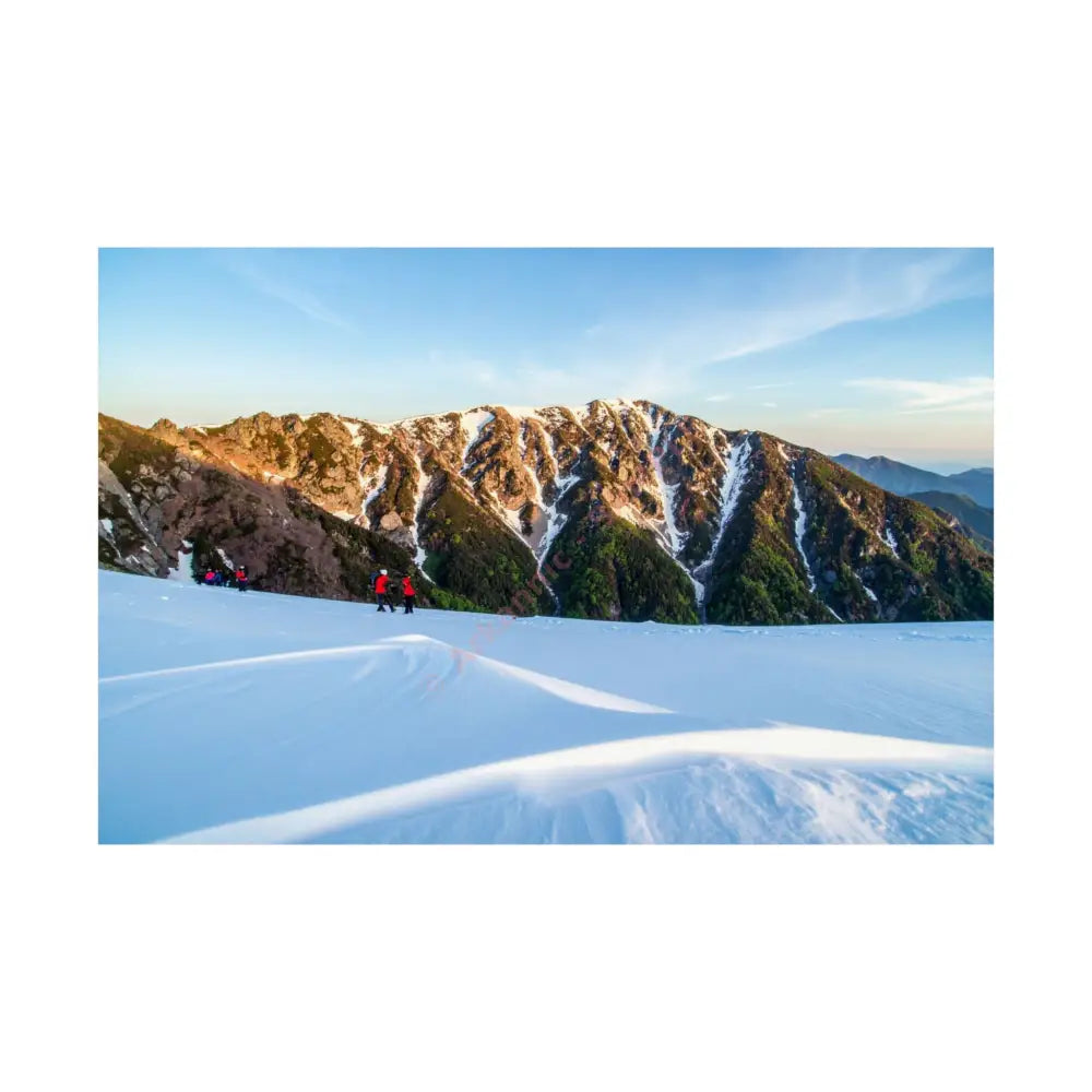 Alpine Solitude: Winter Mountain Wilderness Pristine Snow Landscape Poster 36″ x 24″ Poster