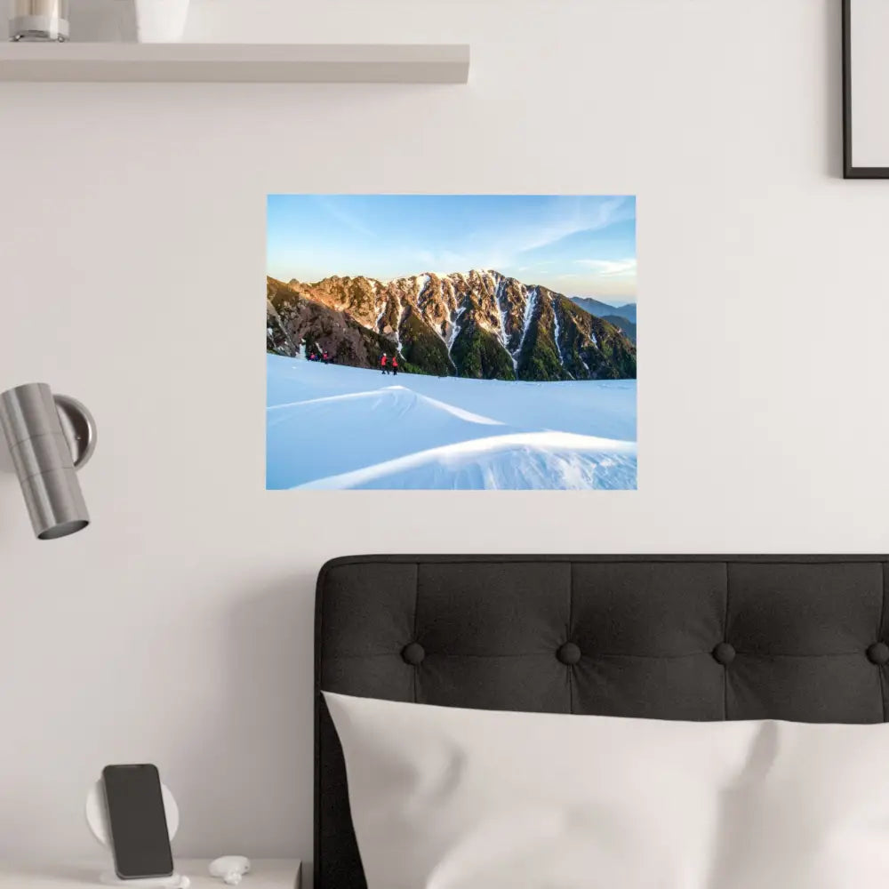 Alpine Solitude: Winter Mountain Wilderness Pristine Snow Landscape Poster Poster