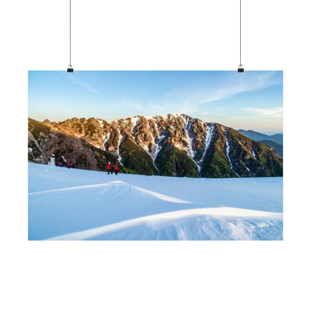 Alpine Solitude: Winter Mountain Wilderness Pristine Snow Landscape Poster Poster