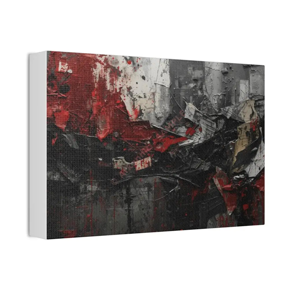 An abstract artwork with textured brushstrokes and fragmented shapes that suggest movement and struggle. 12’’ x 8’’