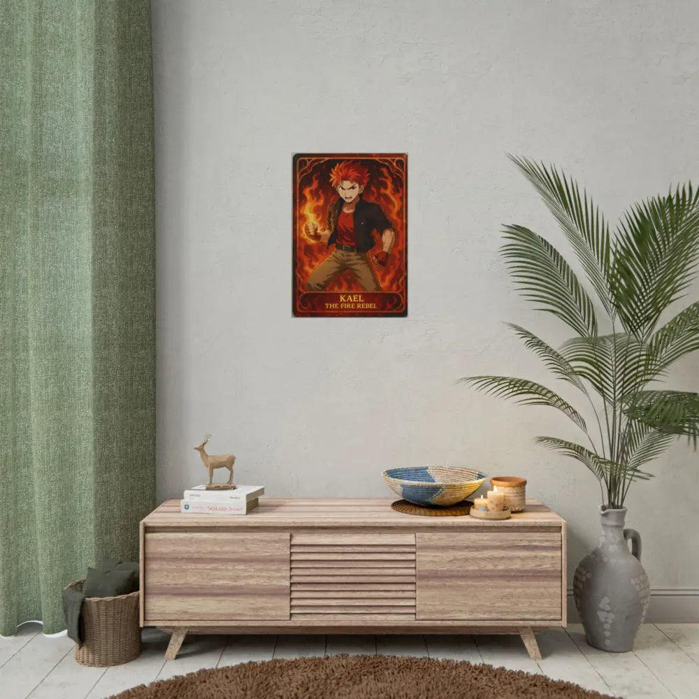 Anime Rolled Poster - Ryan the Fire Rebel Character Print Decor for Fans Gift for Gamers Anime Wall Art Poster