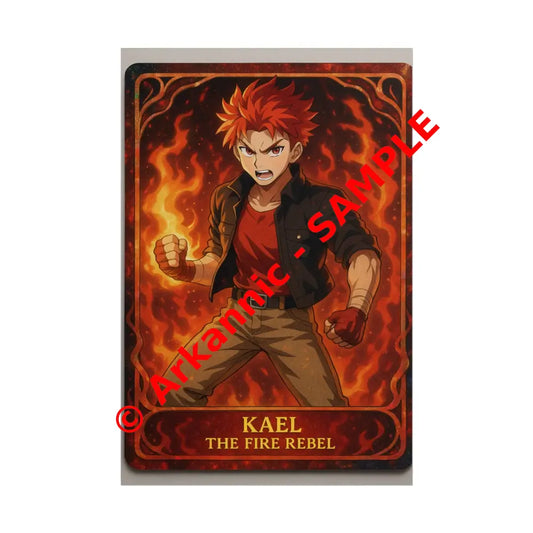 Anime Rolled Poster - Ryan the Fire Rebel Character Print Decor for Fans Gift for Gamers Anime Wall Art 12″ x 18″