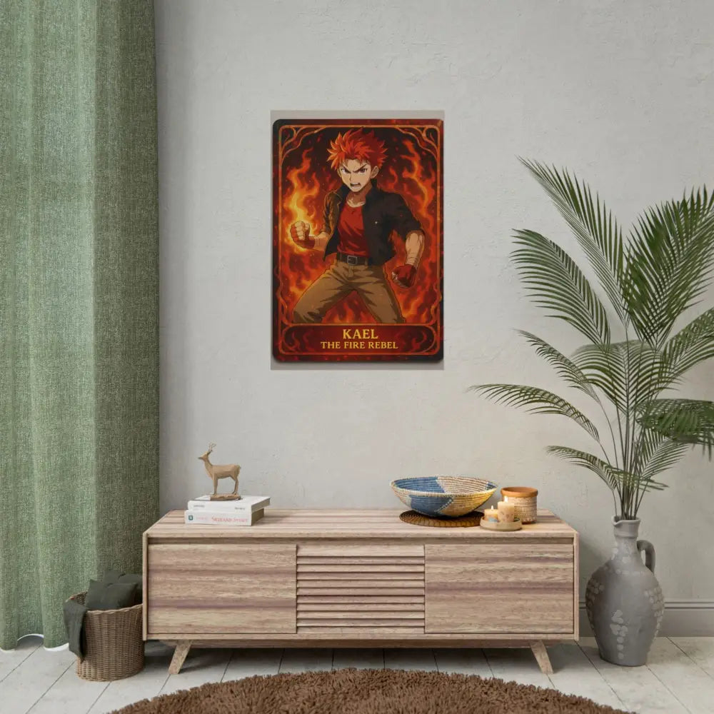Anime Rolled Poster - Ryan the Fire Rebel Character Print Decor for Fans Gift for Gamers Anime Wall Art Poster
