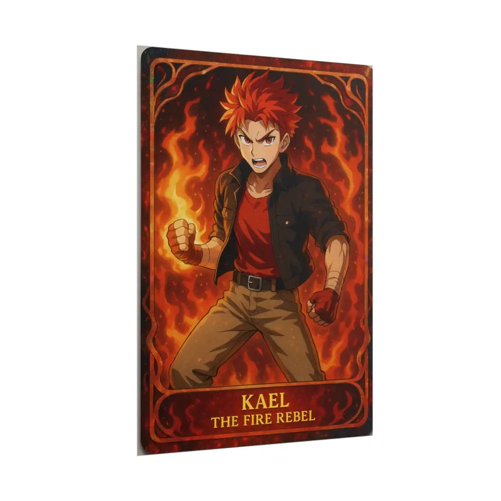 Anime Rolled Poster - Ryan the Fire Rebel Character Print Decor for Fans Gift for Gamers Anime Wall Art Poster
