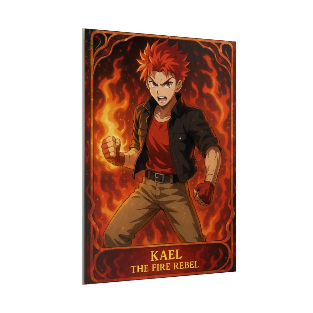 Anime Rolled Poster - Ryan the Fire Rebel Character Print Decor for Fans Gift for Gamers Anime Wall Art Poster