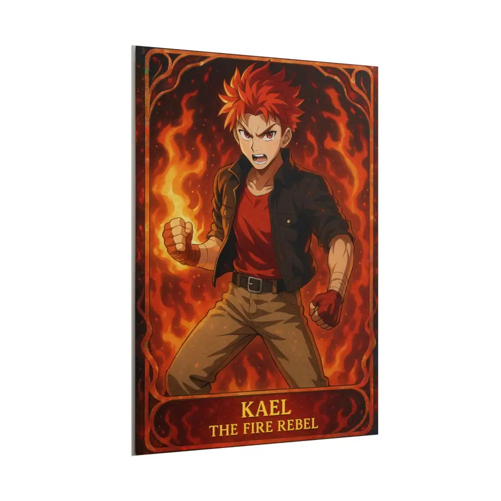 Anime Rolled Poster - Ryan the Fire Rebel Character Print Decor for Fans Gift for Gamers Anime Wall Art Poster