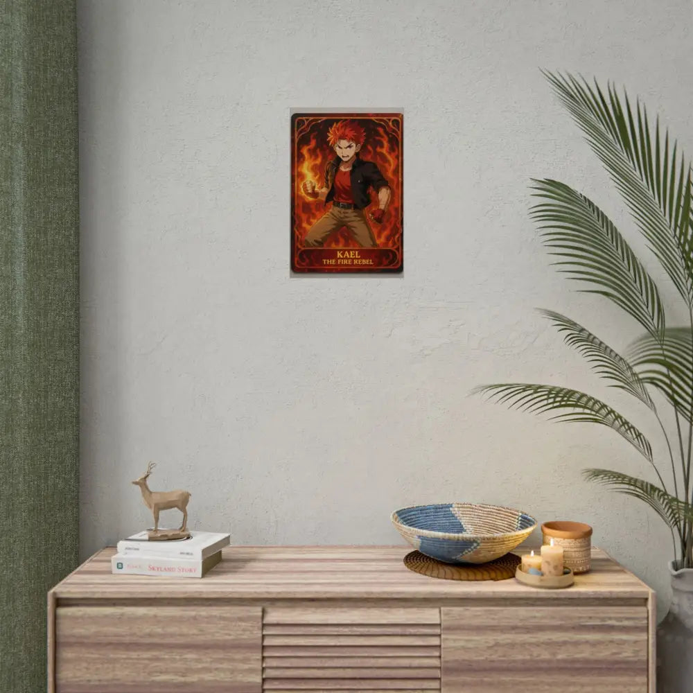 Anime Rolled Poster - Ryan the Fire Rebel Character Print Decor for Fans Gift for Gamers Anime Wall Art Poster