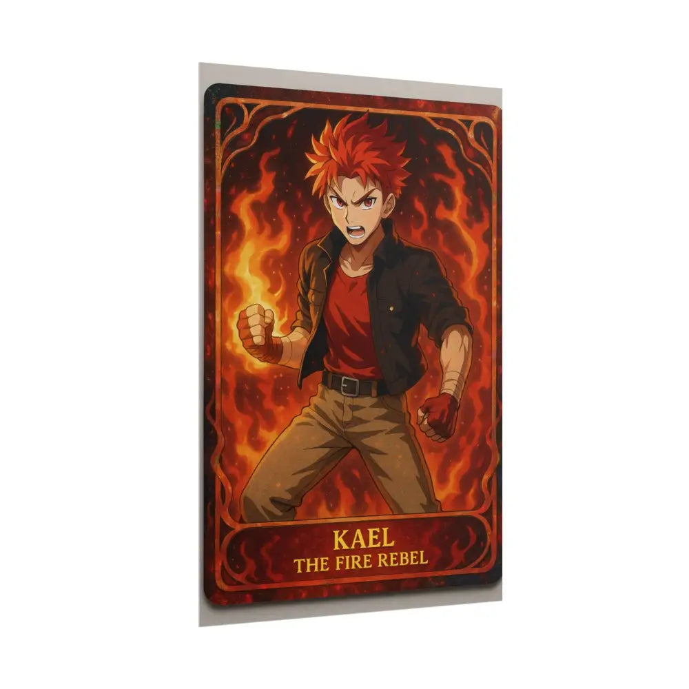 Anime Rolled Poster - Ryan the Fire Rebel Character Print Decor for Fans Gift for Gamers Anime Wall Art Poster