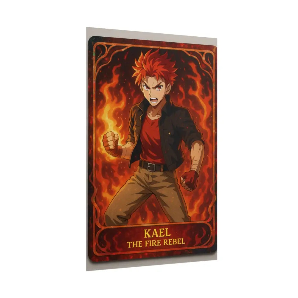 Anime Rolled Poster - Ryan the Fire Rebel Character Print Decor for Fans Gift for Gamers Anime Wall Art Poster