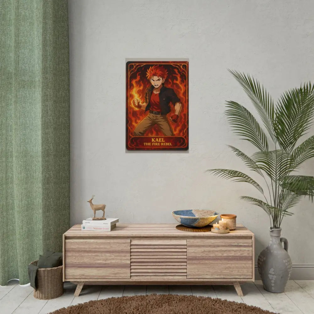 Anime Rolled Poster - Ryan the Fire Rebel Character Print Decor for Fans Gift for Gamers Anime Wall Art Poster