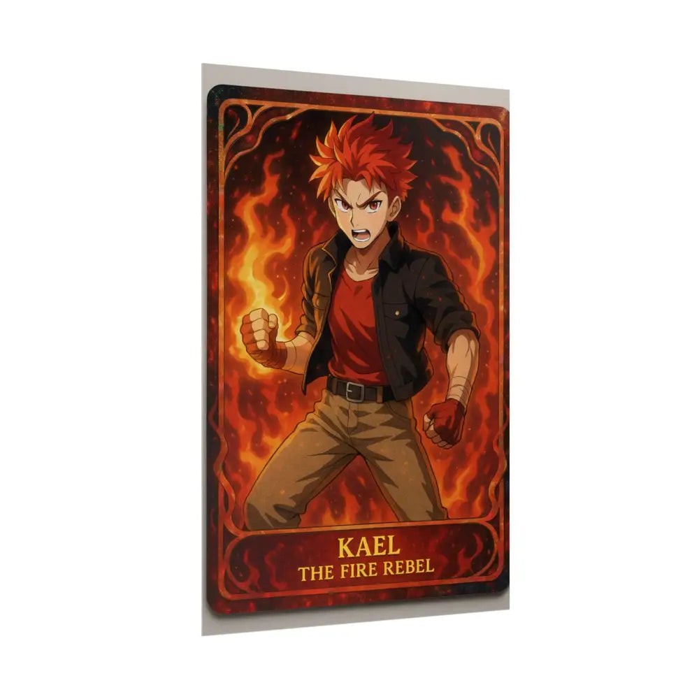 Anime Rolled Poster - Ryan the Fire Rebel Character Print Decor for Fans Gift for Gamers Anime Wall Art Poster