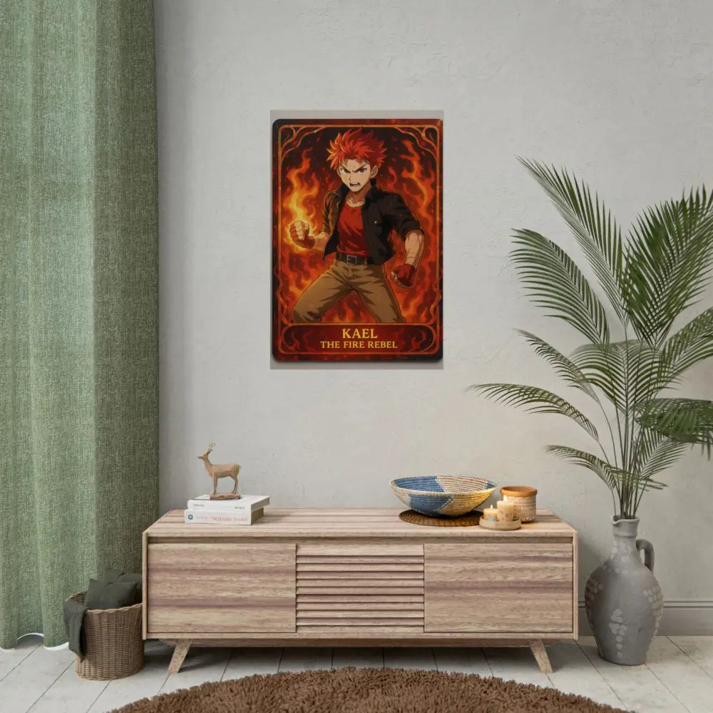 Anime Rolled Poster - Ryan the Fire Rebel Character Print Decor for Fans Gift for Gamers Anime Wall Art Poster