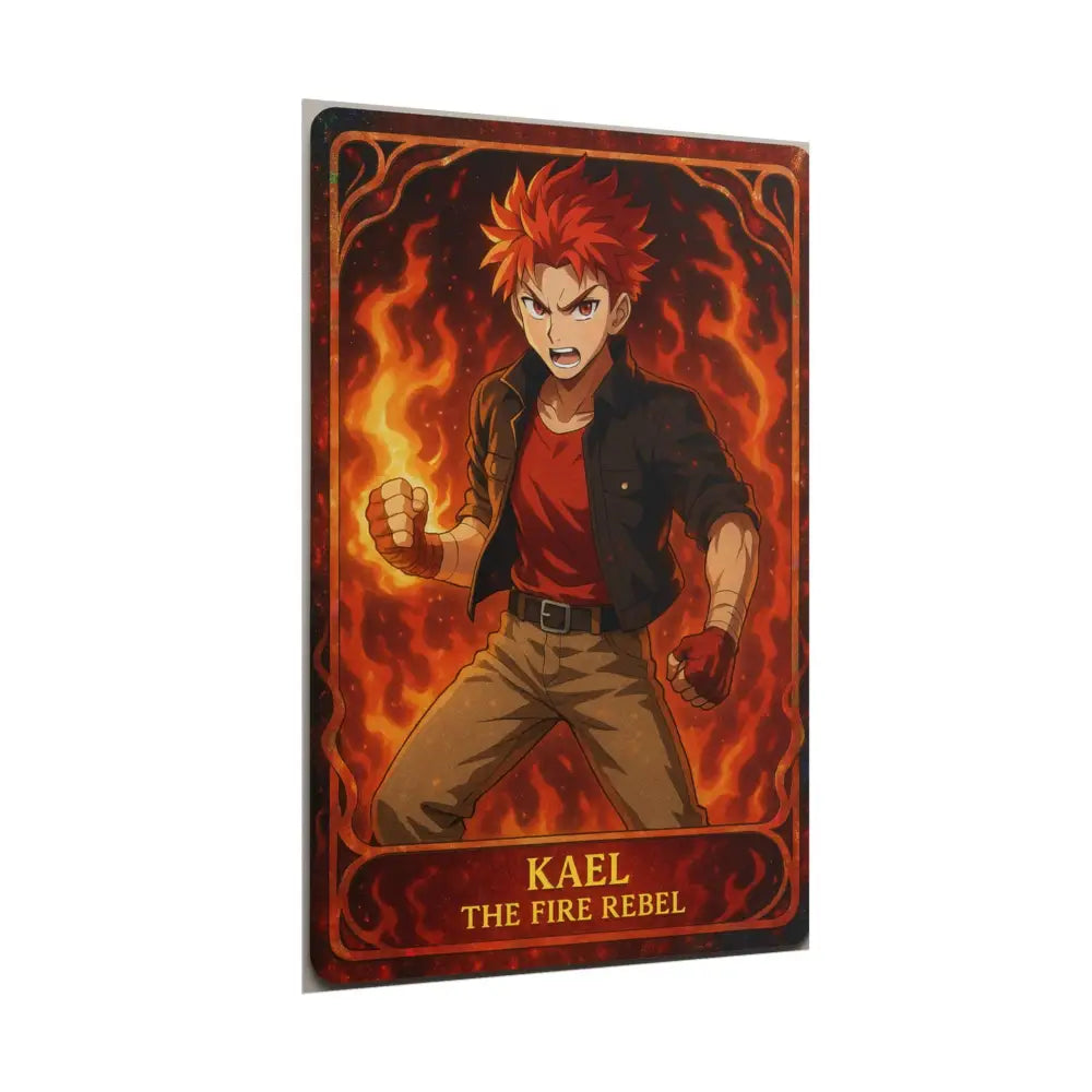 Anime Rolled Poster - Ryan the Fire Rebel Character Print Decor for Fans Gift for Gamers Anime Wall Art Poster