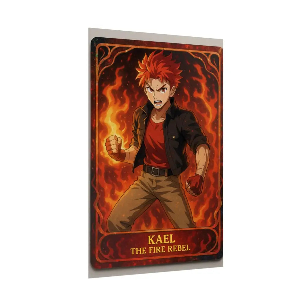 Anime Rolled Poster - Ryan the Fire Rebel Character Print Decor for Fans Gift for Gamers Anime Wall Art Poster