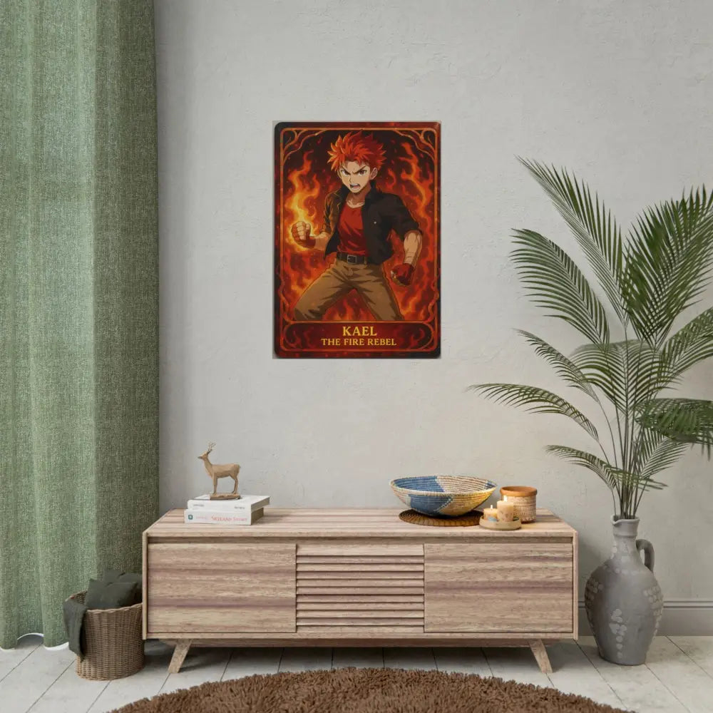 Anime Rolled Poster - Ryan the Fire Rebel Character Print Decor for Fans Gift for Gamers Anime Wall Art Poster