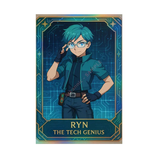 Anime Rolled Poster - Ryn The Tech Genius Character Print Decor for Fans Gift for Gamers Anime Wall Art 12″ x 18″