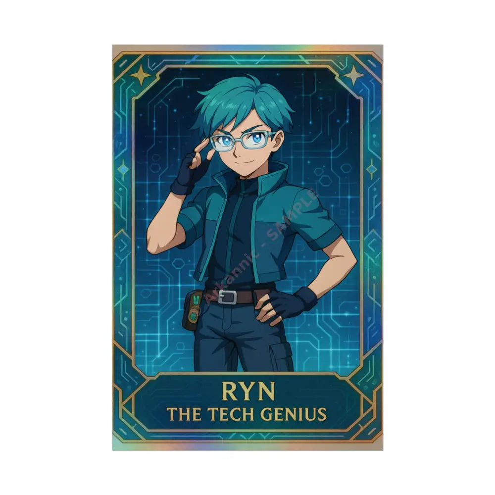 Anime Rolled Poster - Ryn The Tech Genius Character Print Decor for Fans Gift for Gamers Anime Wall Art 12″ x 18″