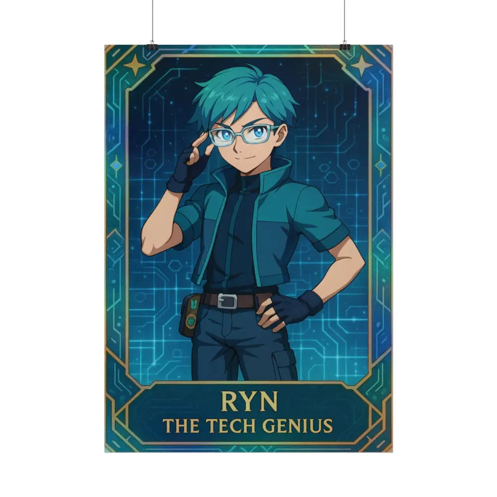 Anime Rolled Poster - Ryn The Tech Genius Character Print Decor for Fans Gift for Gamers Anime Wall Art Poster