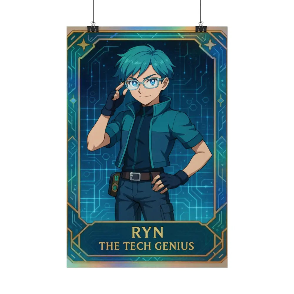 Anime Rolled Poster - Ryn The Tech Genius Character Print Decor for Fans Gift for Gamers Anime Wall Art Poster