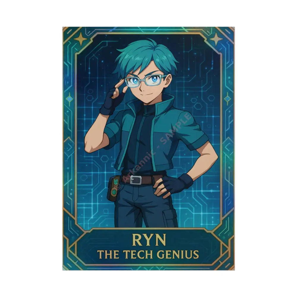 Anime Rolled Poster - Ryn The Tech Genius Character Print Decor for Fans Gift for Gamers Anime Wall Art 23.4’’ x 33.1’’