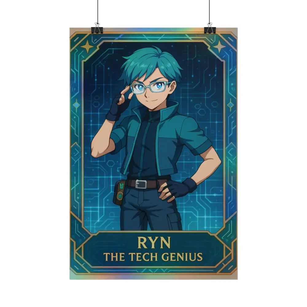 Anime Rolled Poster - Ryn The Tech Genius Character Print Decor for Fans Gift for Gamers Anime Wall Art Poster