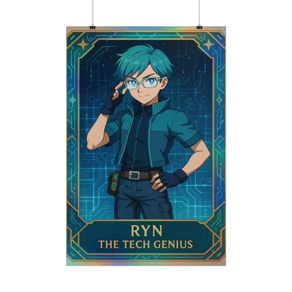 Anime Rolled Poster - Ryn The Tech Genius Character Print Decor for Fans Gift for Gamers Anime Wall Art Poster