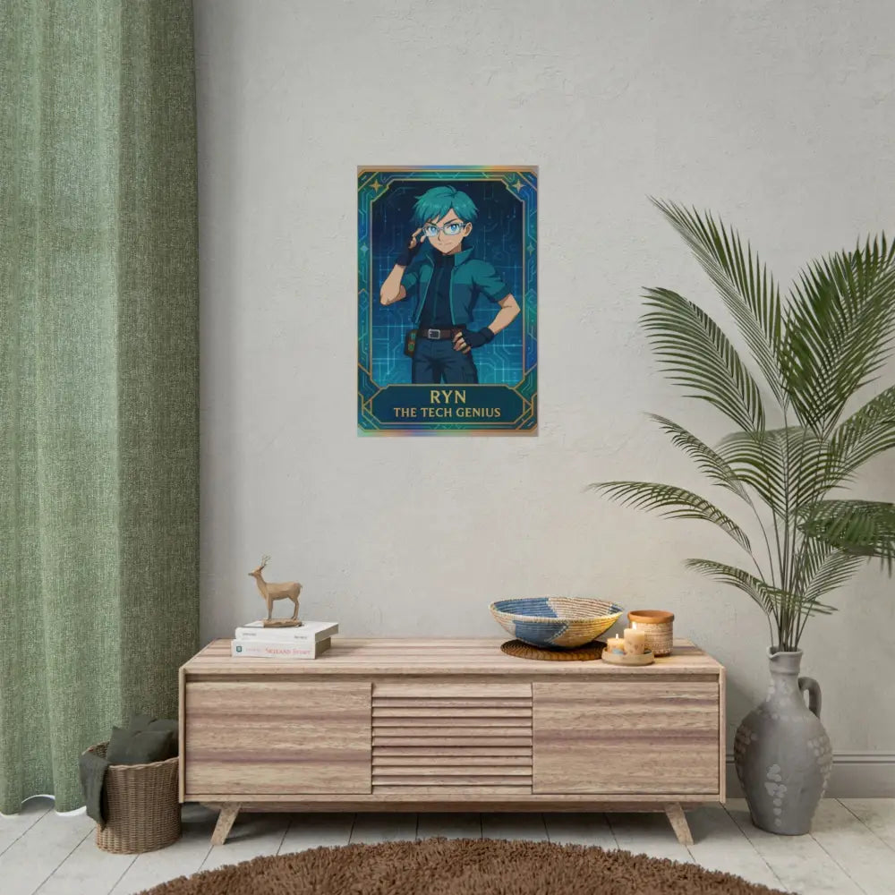 Anime Rolled Poster - Ryn The Tech Genius Character Print Decor for Fans Gift for Gamers Anime Wall Art Poster