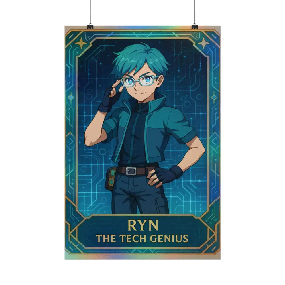 Anime Rolled Poster - Ryn The Tech Genius Character Print Decor for Fans Gift for Gamers Anime Wall Art Poster