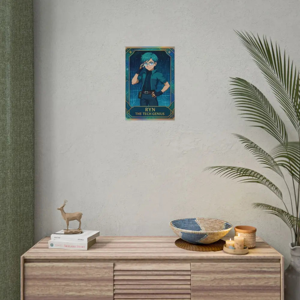 Anime Rolled Poster - Ryn The Tech Genius Character Print Decor for Fans Gift for Gamers Anime Wall Art Poster