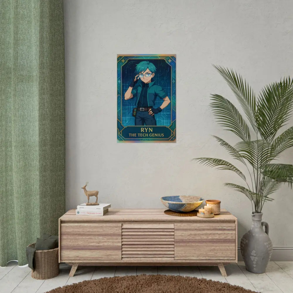 Anime Rolled Poster - Ryn The Tech Genius Character Print Decor for Fans Gift for Gamers Anime Wall Art Poster