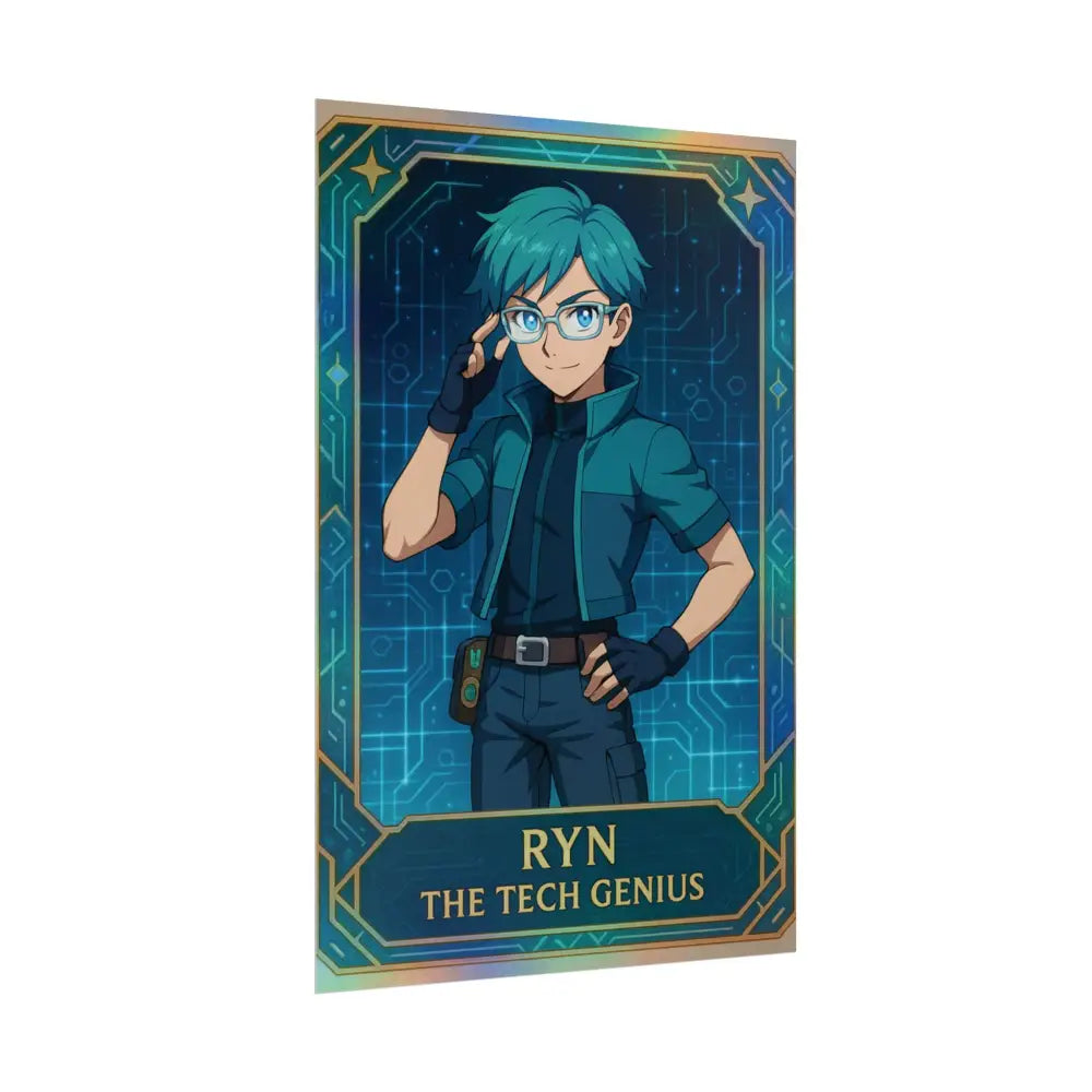 Anime Rolled Poster - Ryn The Tech Genius Character Print Decor for Fans Gift for Gamers Anime Wall Art Poster
