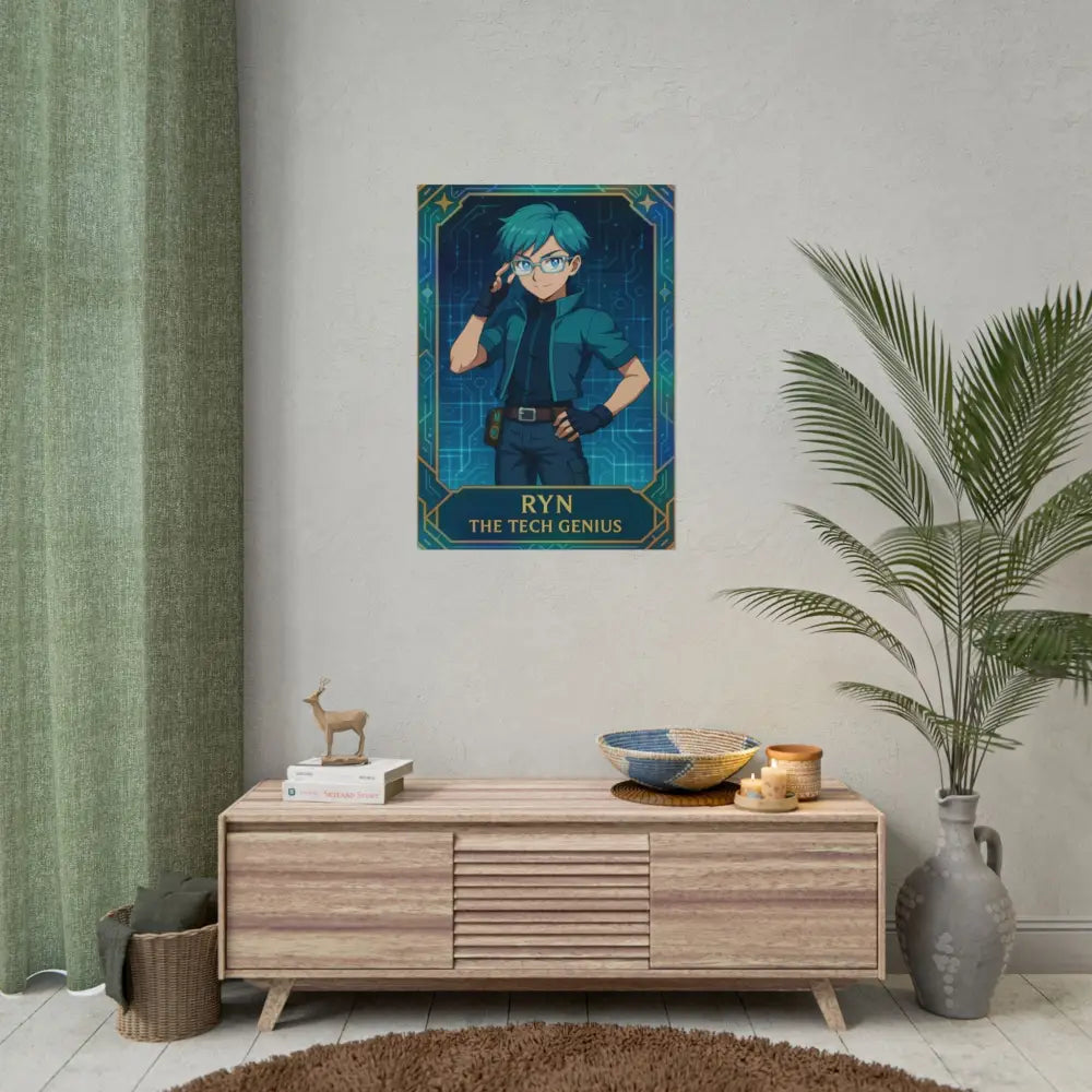 Anime Rolled Poster - Ryn The Tech Genius Character Print Decor for Fans Gift for Gamers Anime Wall Art Poster