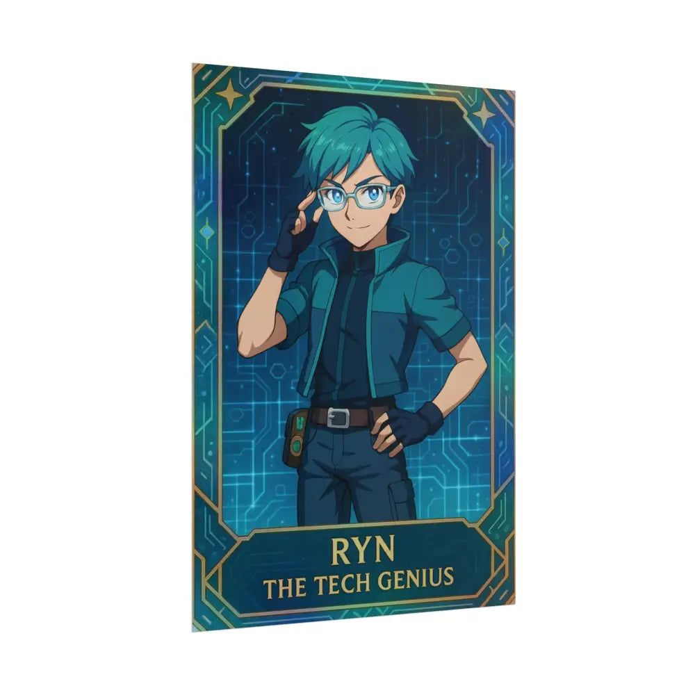 Anime Rolled Poster - Ryn The Tech Genius Character Print Decor for Fans Gift for Gamers Anime Wall Art Poster