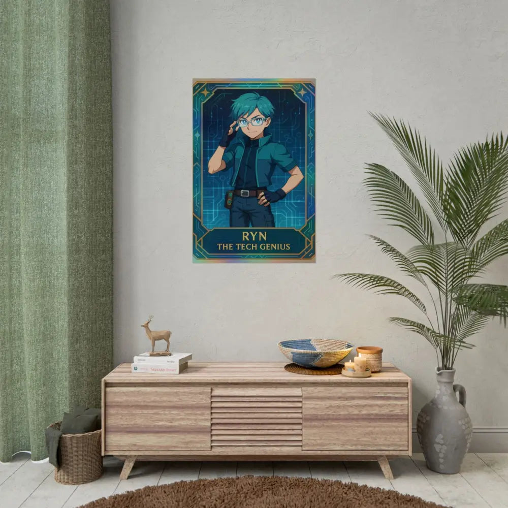 Anime Rolled Poster - Ryn The Tech Genius Character Print Decor for Fans Gift for Gamers Anime Wall Art Poster
