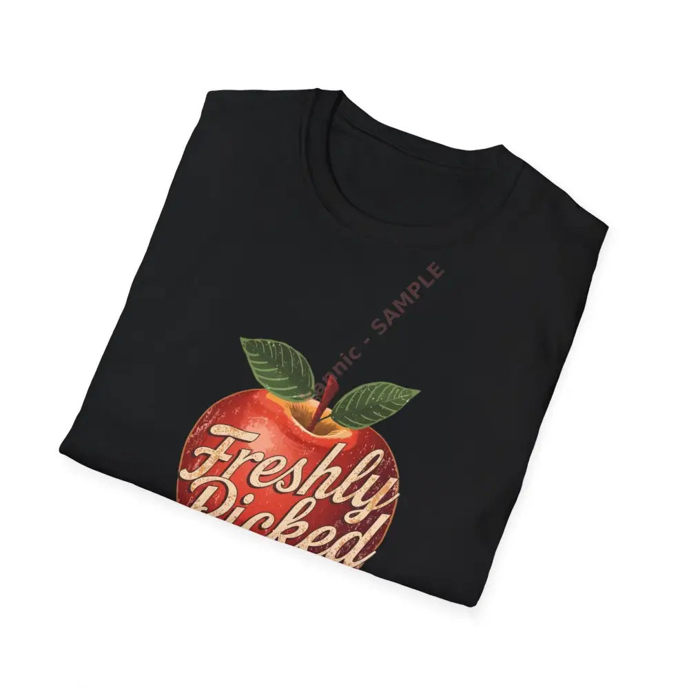 Apple T-shirt with vintage script lettering Positive Vibes Tee Casual Wear Gift for Friends Summer Style Motivational