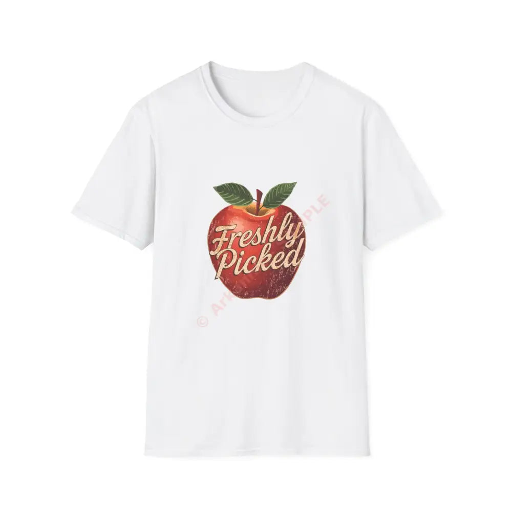 Apple T-shirt with vintage script lettering Positive Vibes Tee Casual Wear Gift for Friends Summer Style Motivational