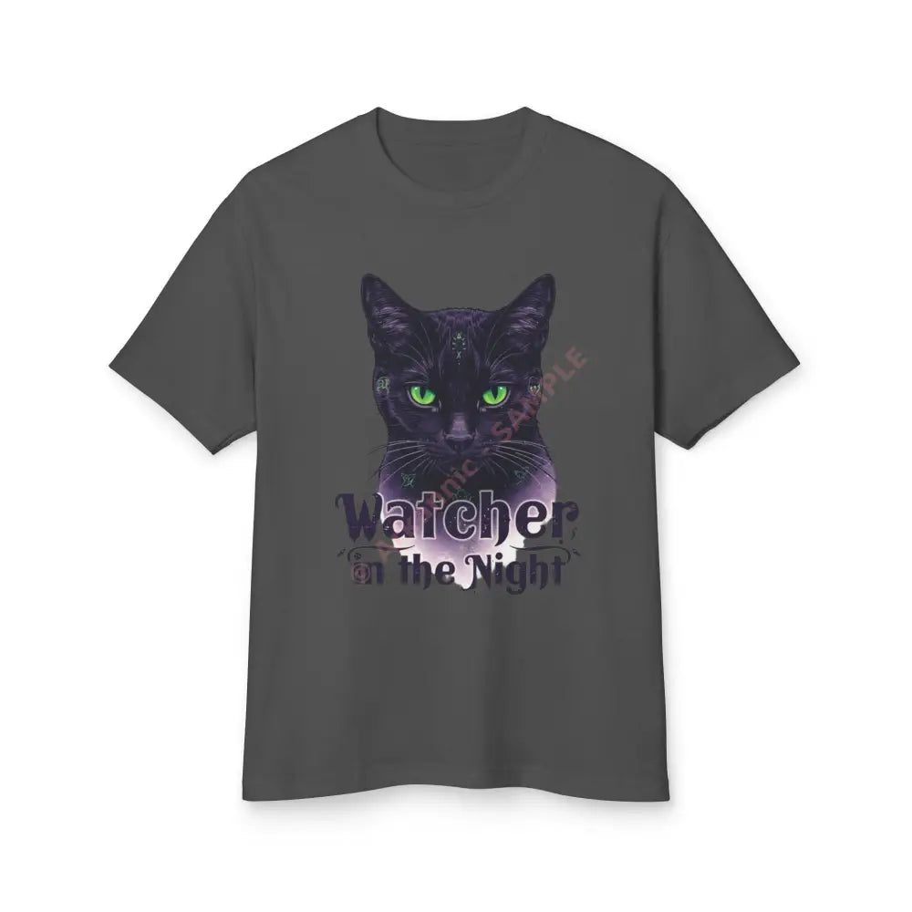 Arcane Black Cat ’Watcher in the Night’ Graphic Unisex T-Shirt Faded Black / S T-Shirt