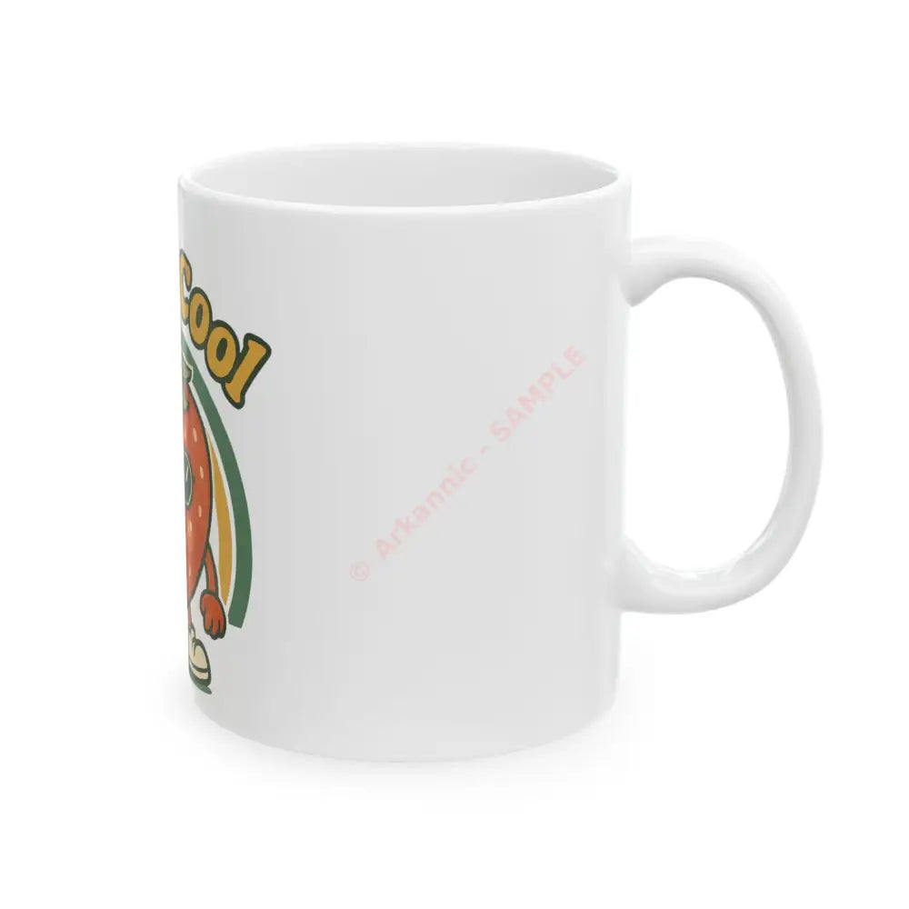 Berry Cool Ceramic Mug - Fun Strawberry Design | Perfect for Gifts Home Decor Summer Vibes Coffee Lovers Mug