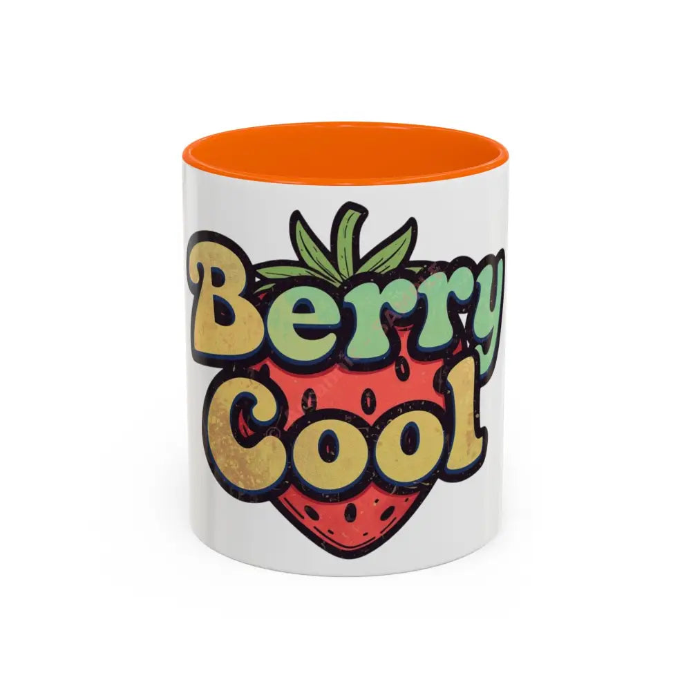 Berry Cool Coffee Mug | Fun Strawberry Design | Cute Gift for Coffee & Tea Lovers 11oz / Orange Mug