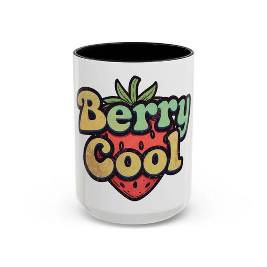Berry Cool Coffee Mug | Fun Strawberry Design | Cute Gift for Coffee & Tea Lovers 15oz / Black Mug