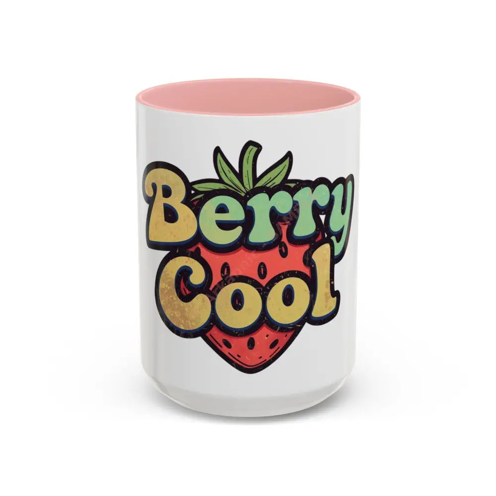 Berry Cool Coffee Mug | Fun Strawberry Design | Cute Gift for Coffee & Tea Lovers 15oz / Pink Mug