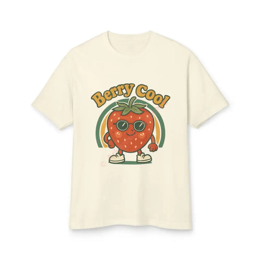 Berry Cool Unisex Tee – Stylish Fruit Graphic Top for Summer Casual Wear Gifts for Friends Fun Fashion Faded Cream / S