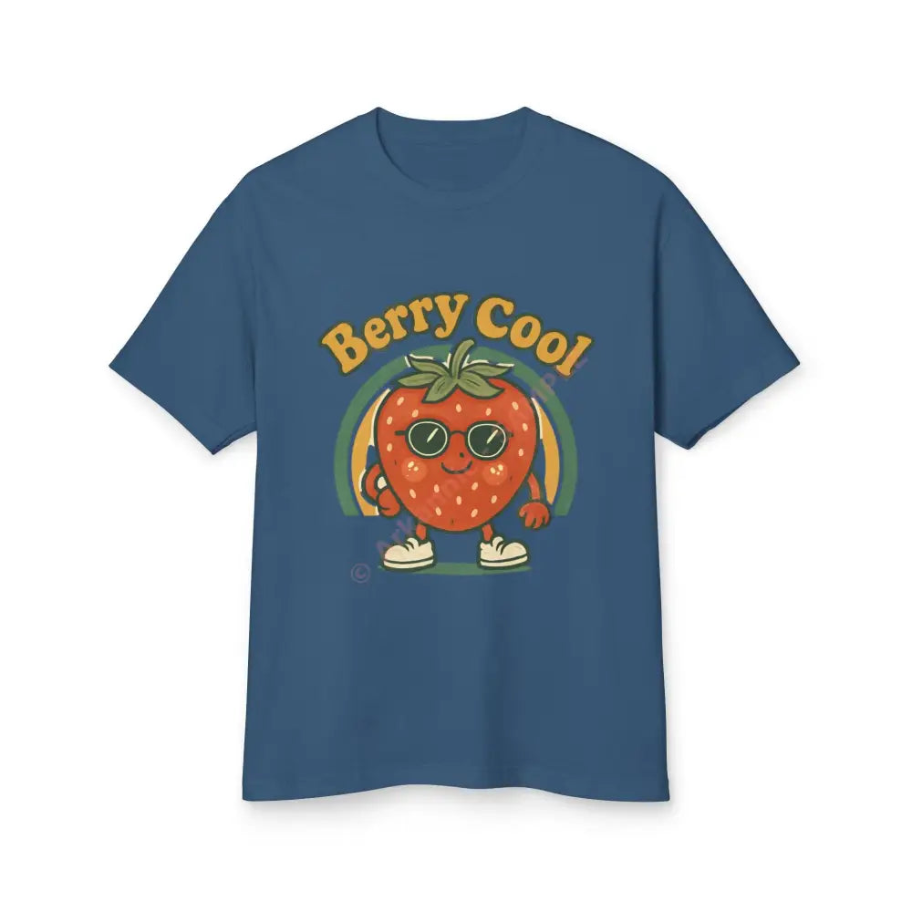Berry Cool Unisex Tee – Stylish Fruit Graphic Top for Summer Casual Wear Gifts for Friends Fun Fashion Faded Navy / S