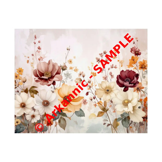 Blooming Elegance: Watercolor Botanical Symphony Romantic Floral Illustration Poster 14″ x 11″ Poster