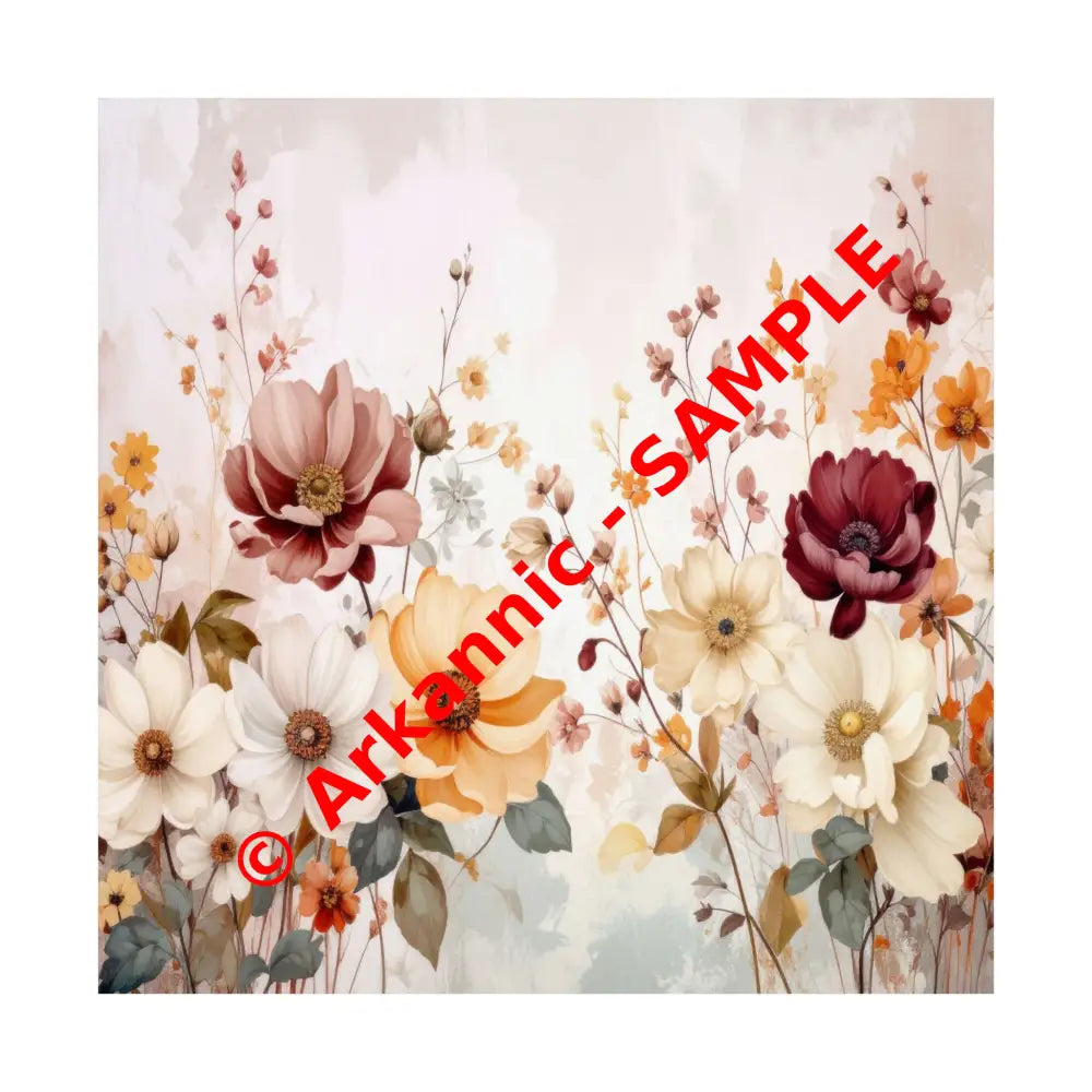 Blooming Elegance: Watercolor Botanical Symphony Romantic Floral Illustration Poster 14’’ x 14’’ Poster