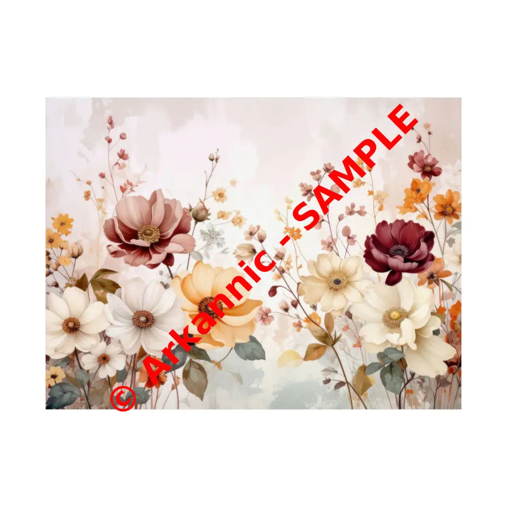 Blooming Elegance: Watercolor Botanical Symphony Romantic Floral Illustration Poster 24″ x 18″ Poster