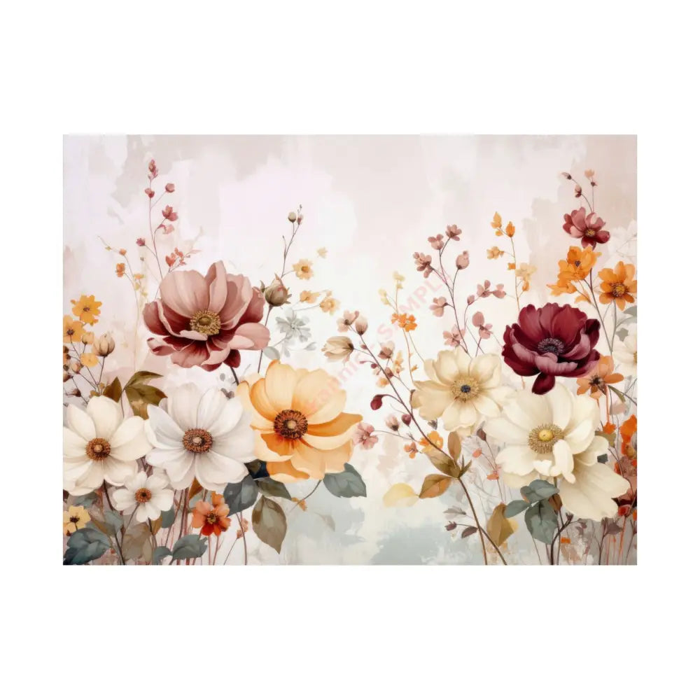 Blooming Elegance: Watercolor Botanical Symphony Romantic Floral Illustration Poster 24″ x 18″ Poster