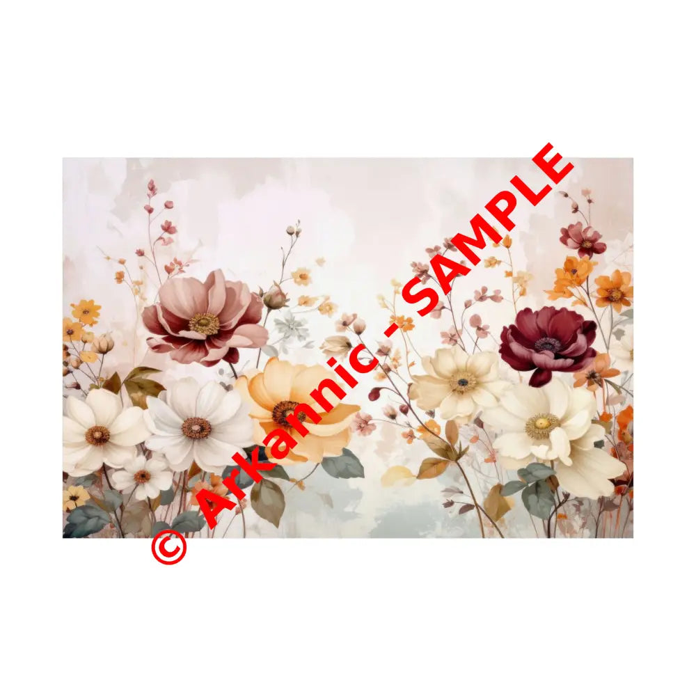 Blooming Elegance: Watercolor Botanical Symphony Romantic Floral Illustration Poster 36″ x 24″ Poster
