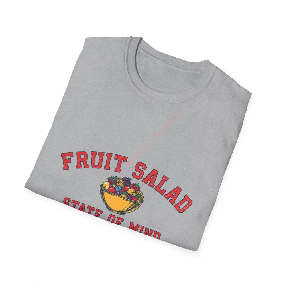 Bowl of fruit T-shirt with varsity block text Positive Vibes Tee Casual Wear Gift for Friends Summer Style Motivational